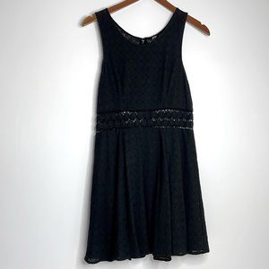 Free People Black Lace Mini Sleeveless Dress Small